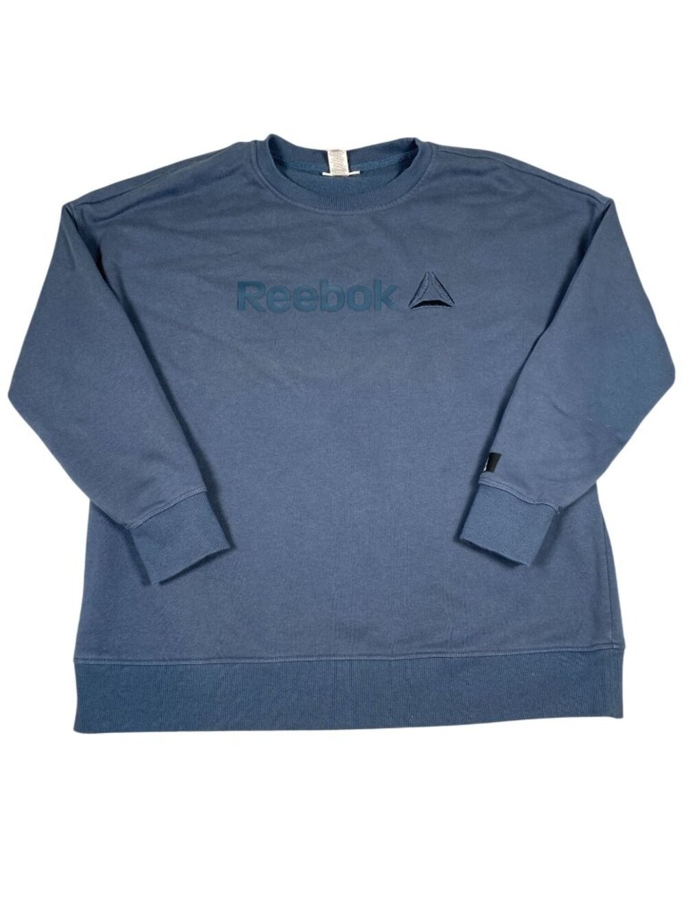 Reebok Mens Blue Crewneck Sweatshirt XXL Cotton-Poly Blend Oversized Long Sleeve